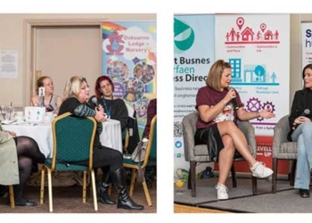 women at a networking event