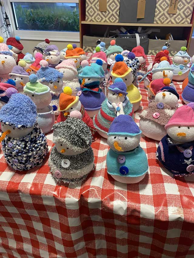 a christmas stall in a school
