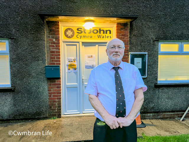Rod Collier outside the st john ambulance griffithstown hall