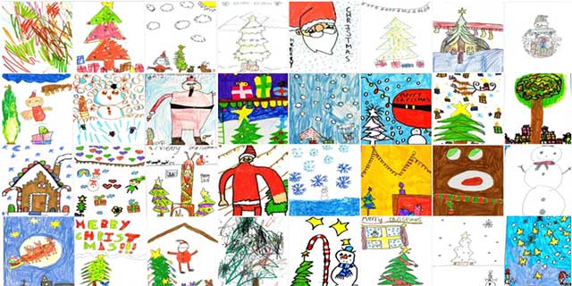 a collage of christmas cards