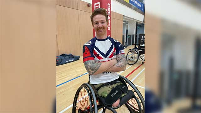 a wheelchair rugby league players