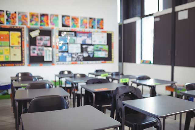 an empty classroom