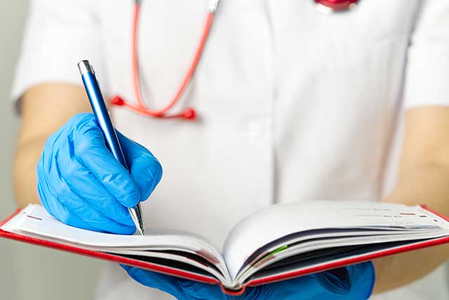 doctor taking notes
