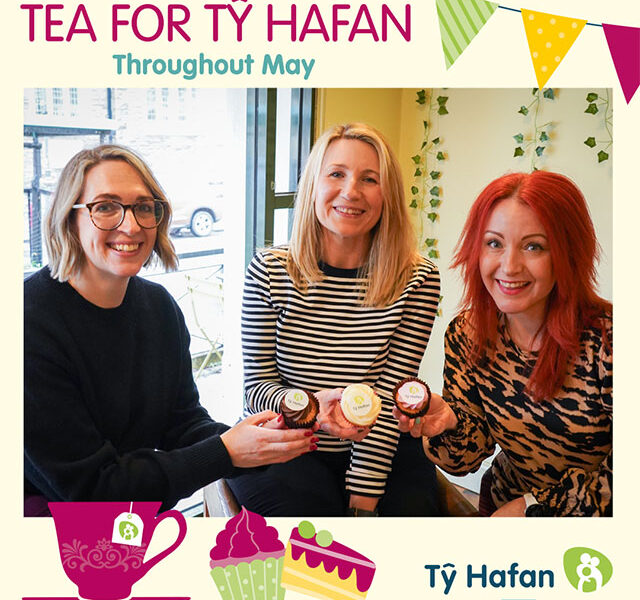 three women drink tea