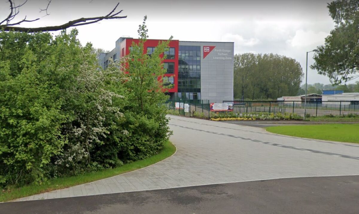 Torfaen Learning Zone seen from St Davids Road in Cwmbran.