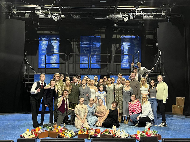 The cast and company of Evita at the Congress Theatre