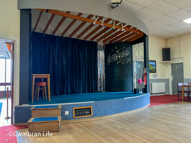 a stage in a social club