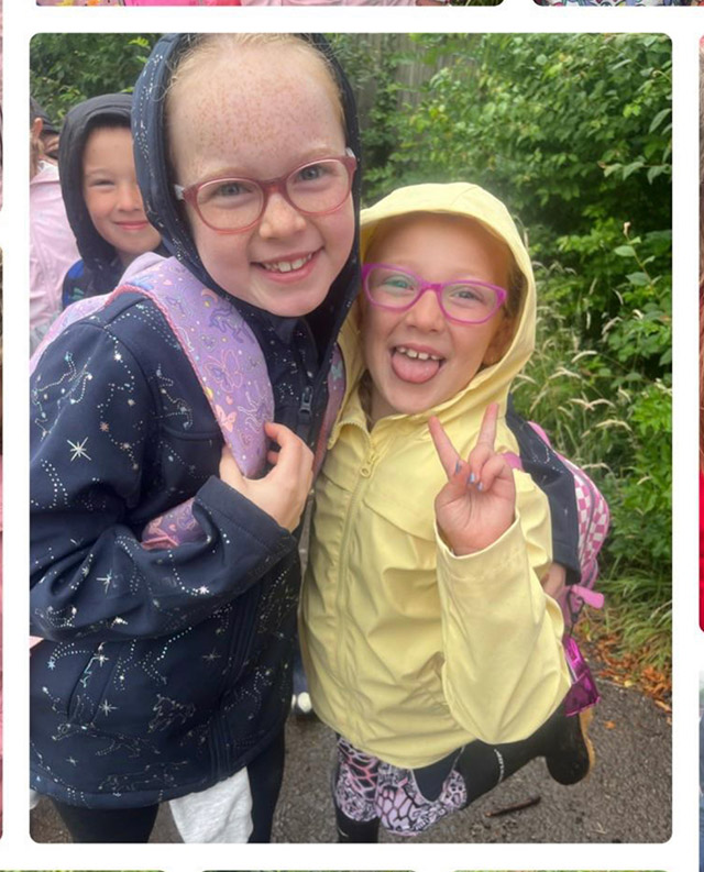 two girls on a school trip