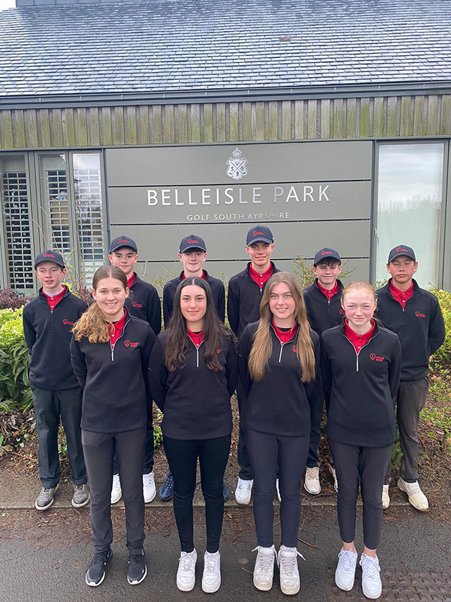 the nine players for wales' under 16s golf team