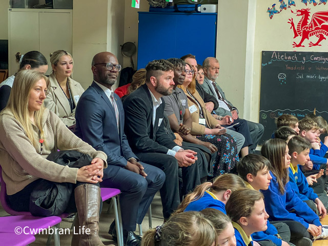 Guests at the school's assembly for Stephen Lawrence Day