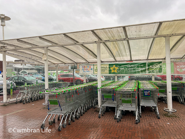 a shelter with dozens of trolleys