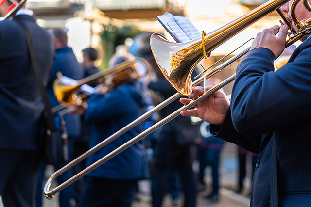 a brass trombone