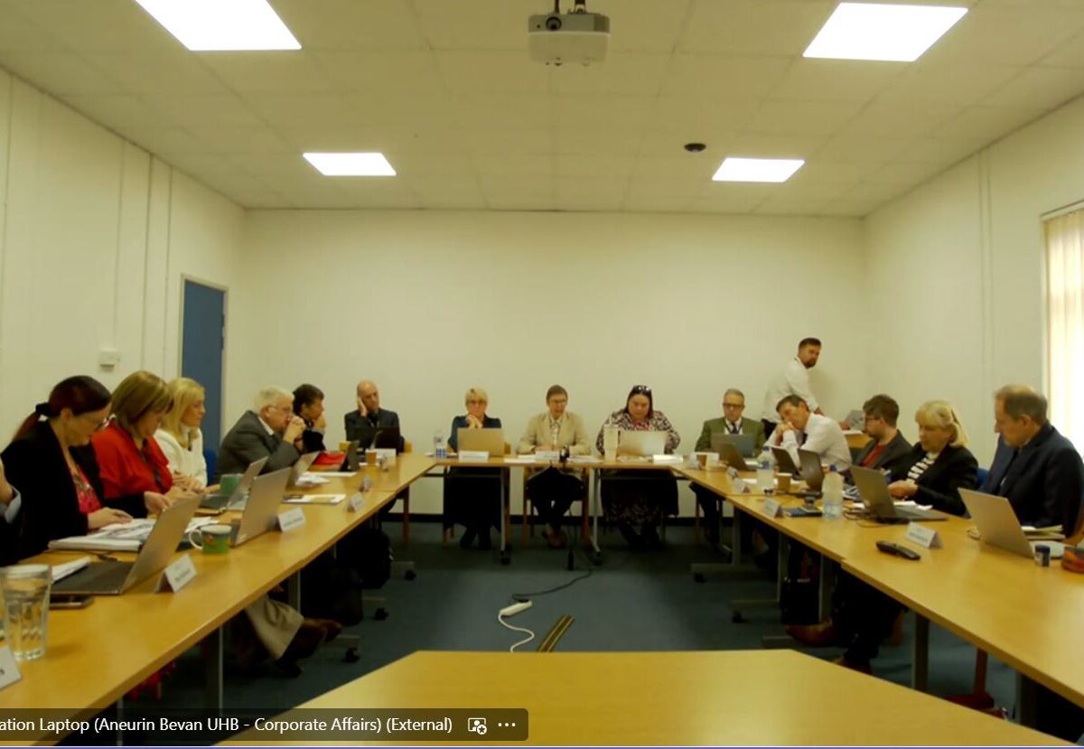 Members of the Aneurin Bevan Health at their September 25 meeting after moving to a smaller conference room.