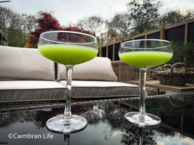 two green cocktails