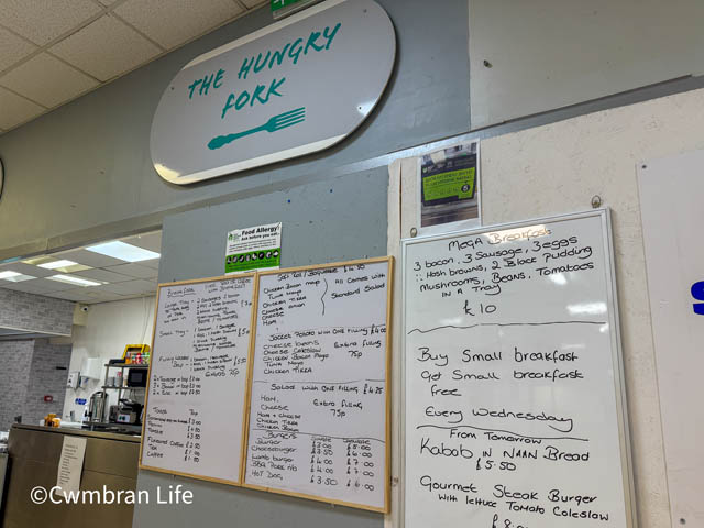 a menu in a cafe