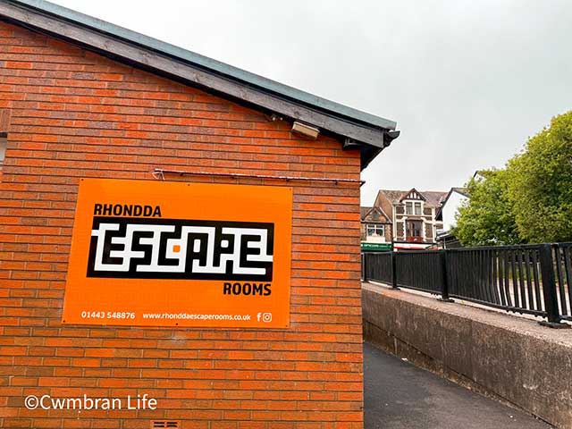 The entrance to Rhondda Escape Rooms in Tonypandy