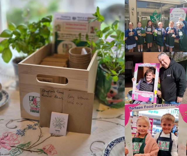 photos of seeds and people holding seed packets