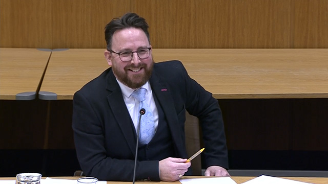 Hefin David in the Senedd