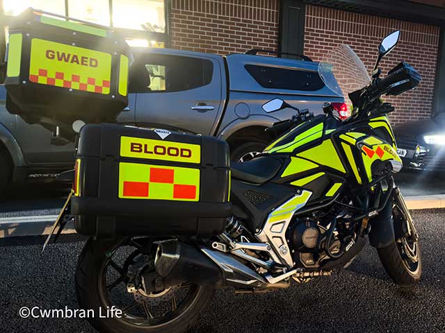 a motorbike with the word 'blood' on it