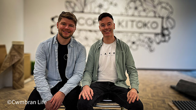 Michael Davies and Denis O'Malley sat in their new coffee shop