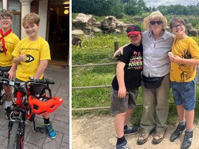 Brothers cycle 44km to raise £1,200 for sight loss charity that supports Cwmbran gran