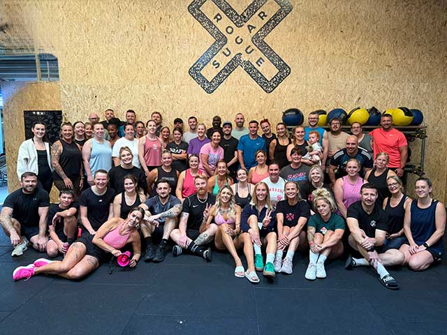 Members and supporters of the Sugar Rogue gym in Cwmbran.