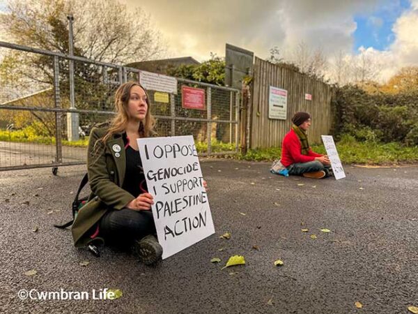 VIDEO: ‘I support Palestine Action’ signs held outside BAE Systems in Glascoed
