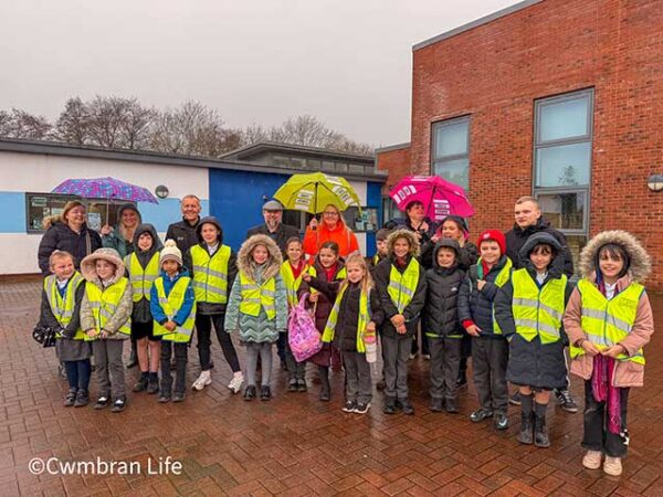 Cwmbran schools celebrate success in walking and wheeling campaign