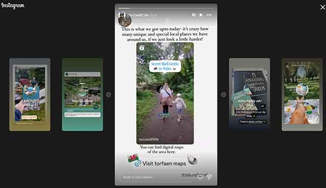 a selection of photos showing people walking and relaxing outdoors