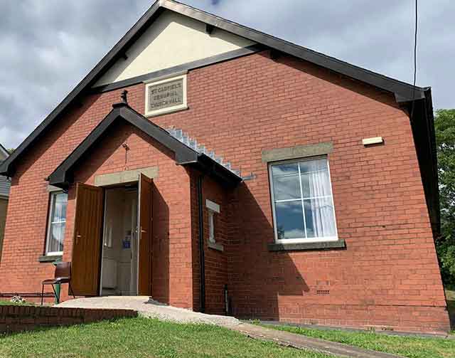 a red brick church hall