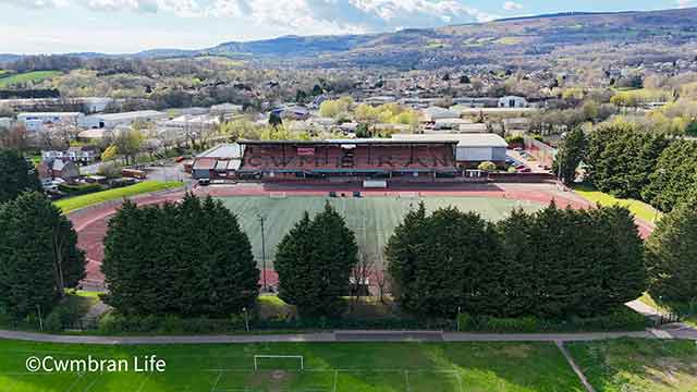 a football pitch from a drone