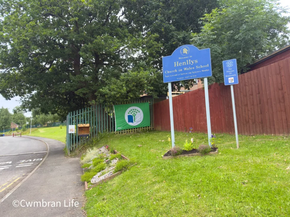 the entrance to Henllys Church in Wales Primary School