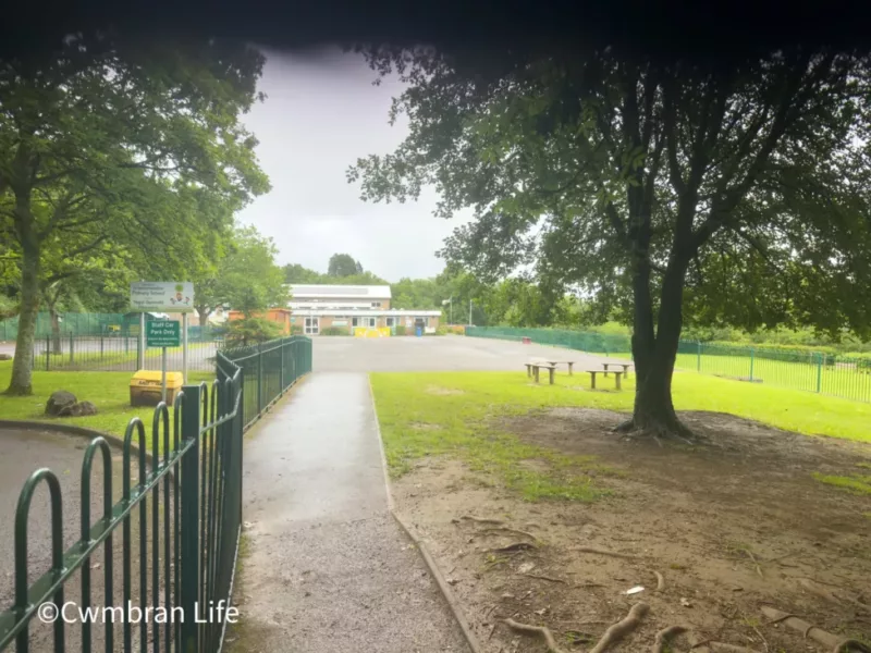 the entrance to Greenmeadow Primary School