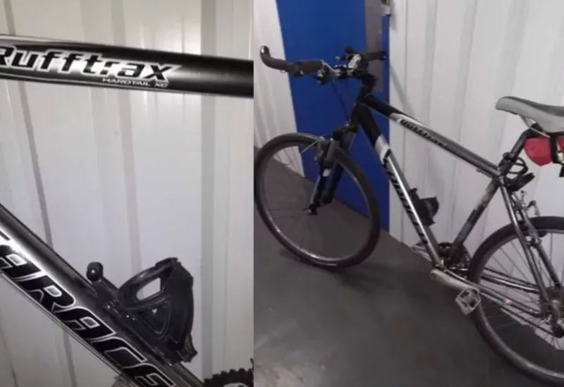 two photos of a bike
