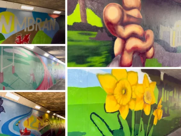 VIDEO: Coleg Gwent students help transform Cwmbran subways with new artwork