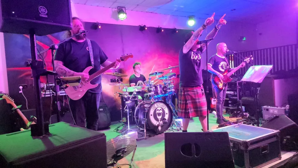 a band on stage