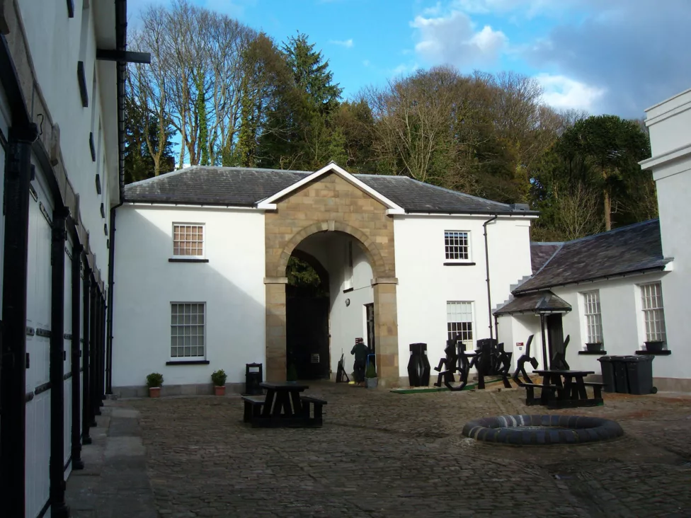a courtyard outside Torfaen Museum