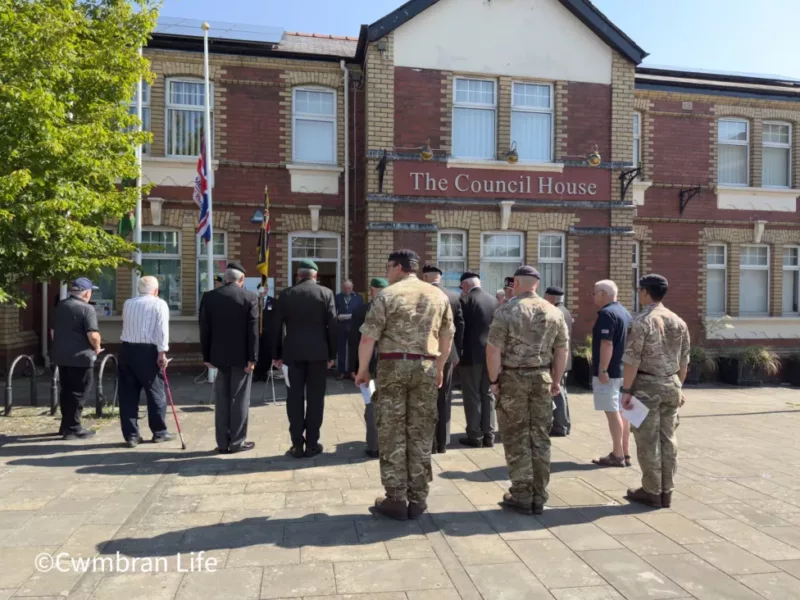a group of veterans and serving soldier at a service