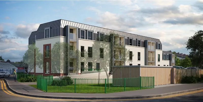 An artist's impression of a block of flats