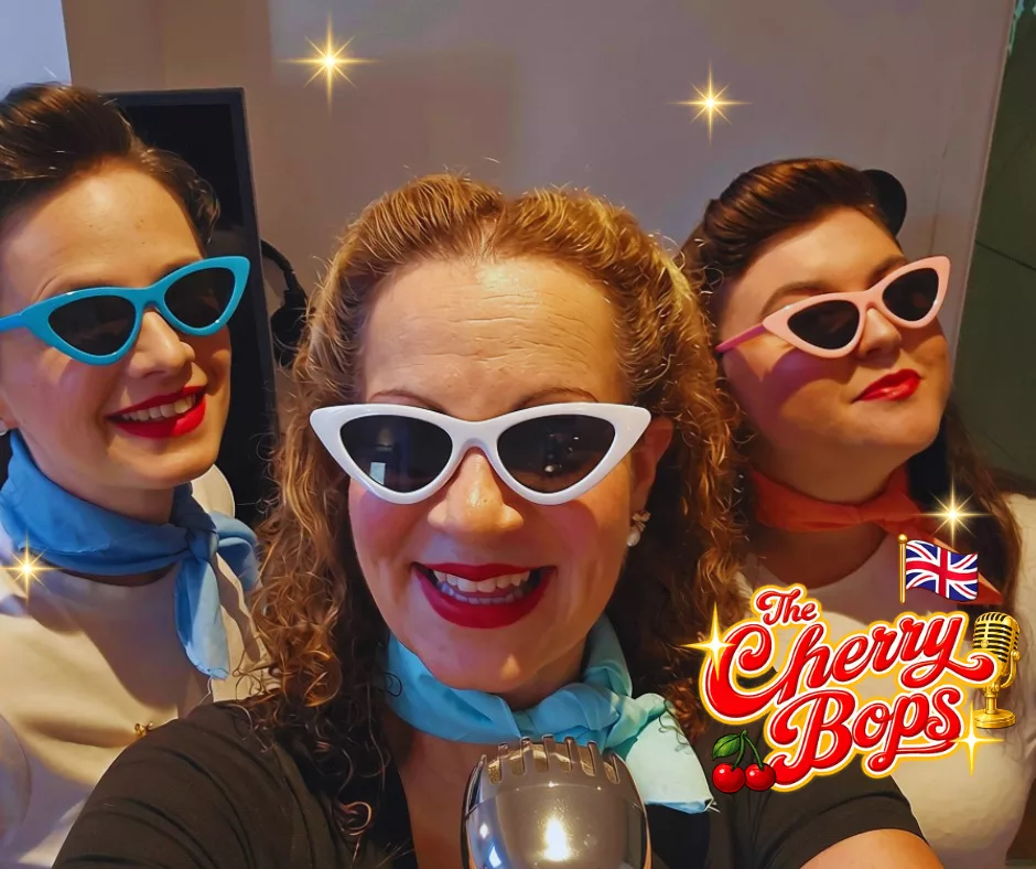 three women in pop style sunglasses