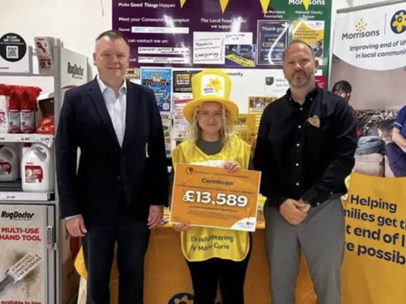 Cwmbran’s Morrisons raises over £13,000 for Marie Curie