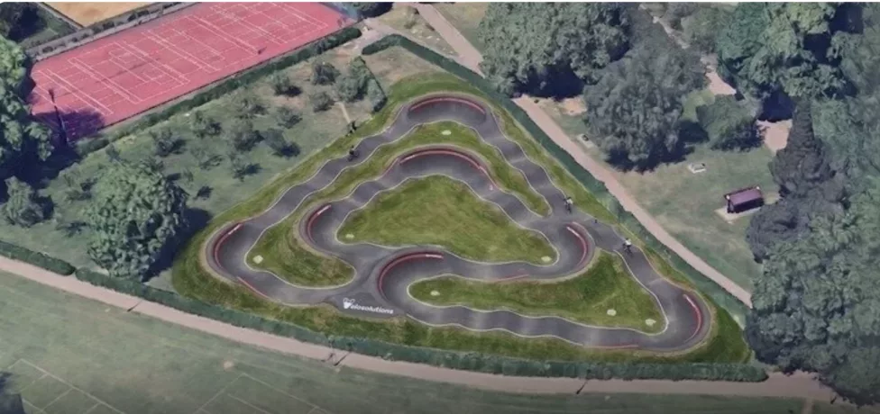 an artist's impression of a skate track from above