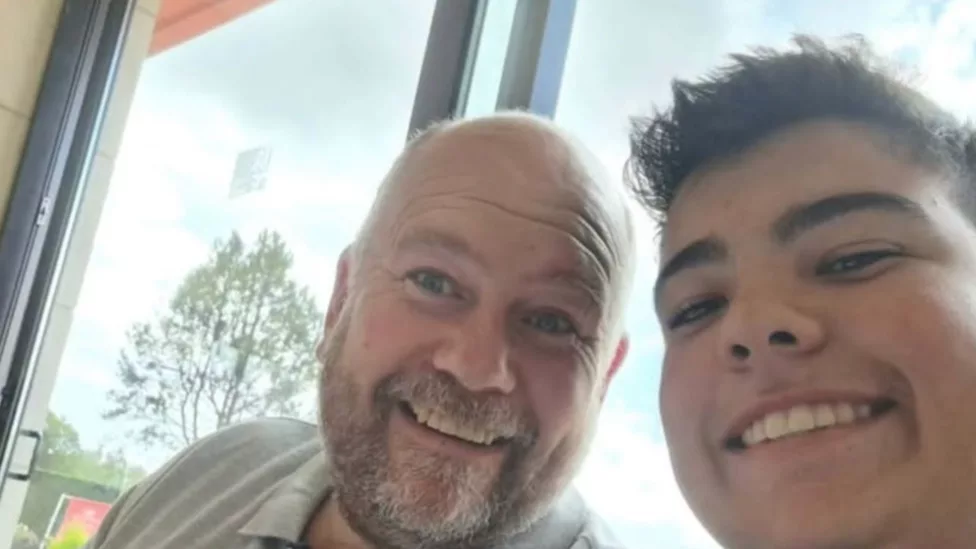 Theo Williams (right) and his dad, Kevin