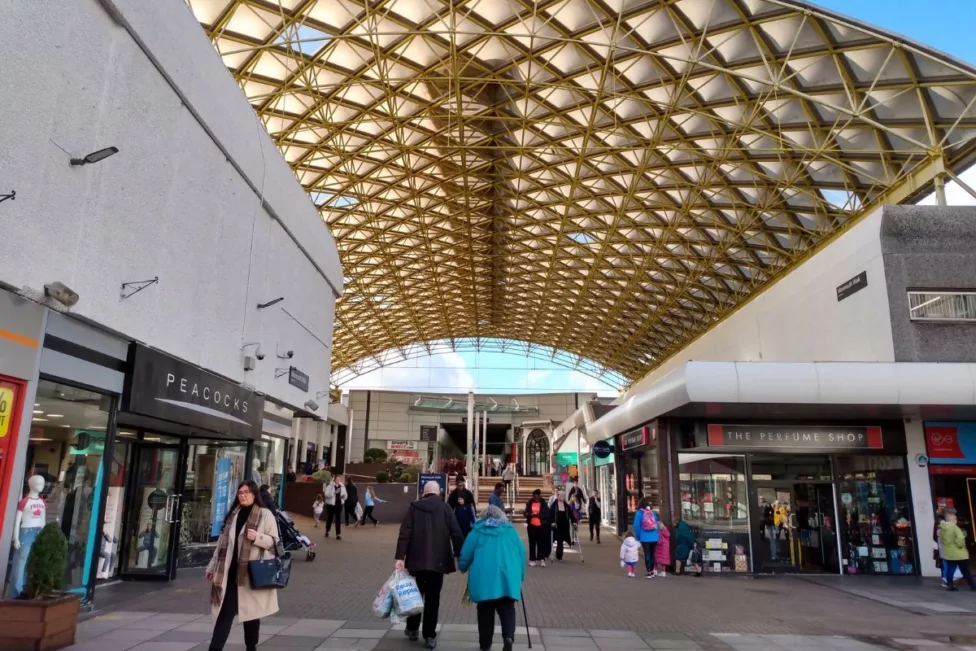 Shoppers in a shopping centre
