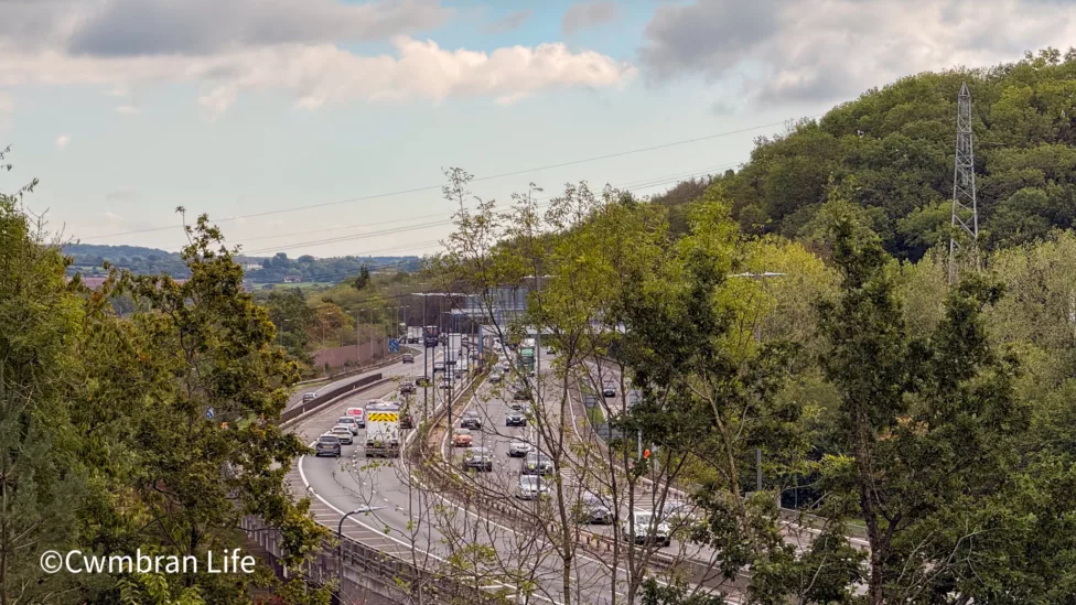 a motorway with cars driving in both directions