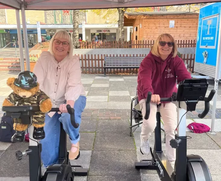 two women on pedal bikes
